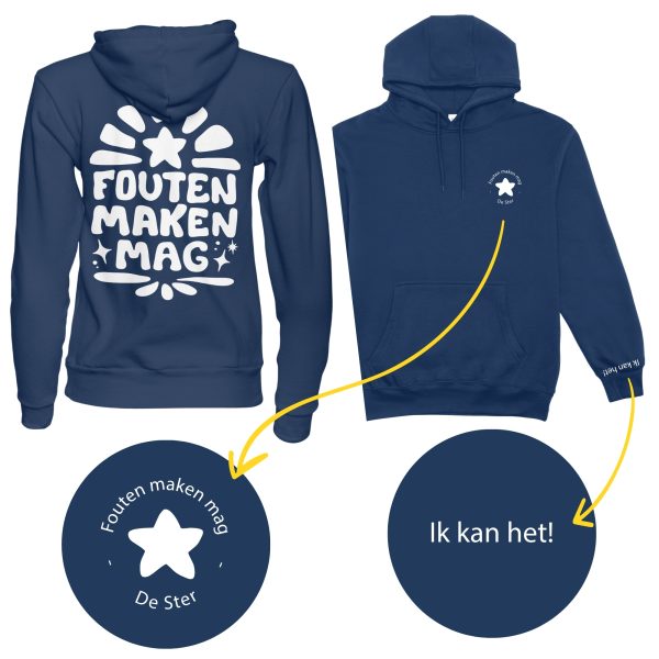Fouten maken mag Hoodie - navy - Afbeelding 3